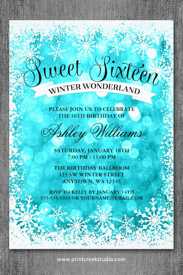 sweet sixteen party ideas for winter