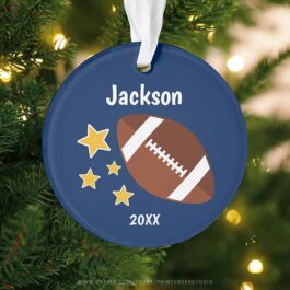 Kids Football Stars Personalized Christmas Ornament