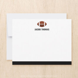 Modern Football Personalized Flat Note Card Stationery Set